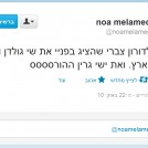 ציוץ אופייני של "נועה מלמד", אוקטובר 2010 (צילום מסך)